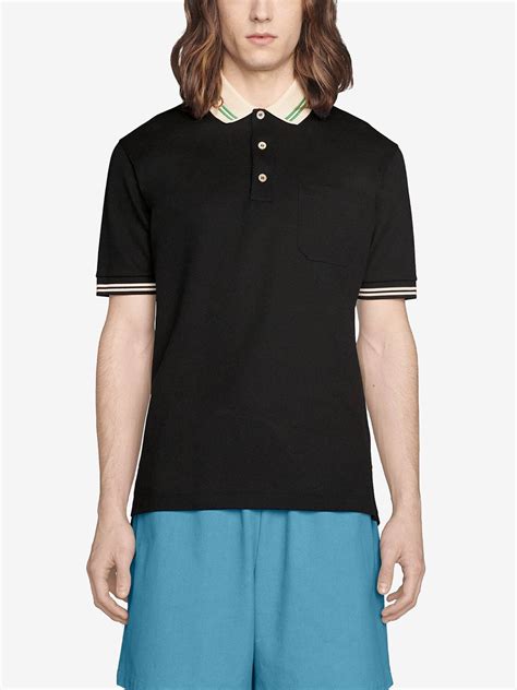 gucci black piquet polo.